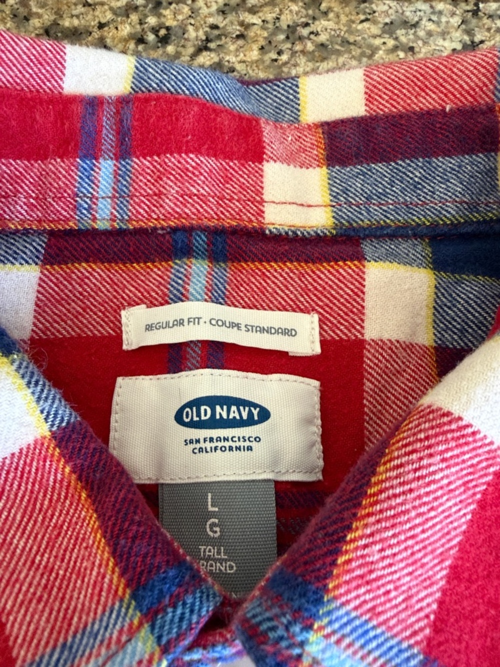 Old Navy Red and Blue Plaid Button-Down Shirt - Picture 2 of 4